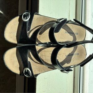 Romika Women's Black Sandals with Buckle Detail